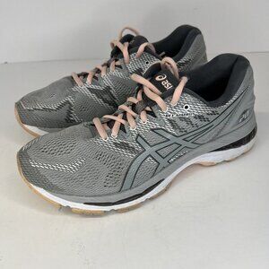 Asics GEL-Nimbus 20 Running Shoes Womens Size 8 Slate Gray Peach Sneakers